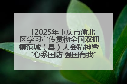 2025年重庆市渝北区学习宣传贯彻全国双拥模范城（县）大会精神暨“心系国防 强国有我”国防教育活动
