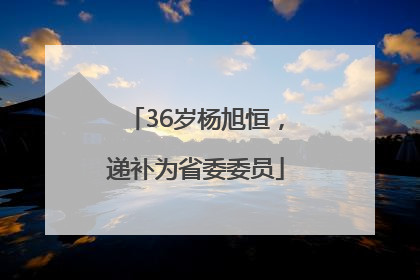 36岁杨旭恒，递补为省委委员