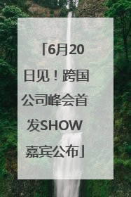 6月20日见！跨国公司峰会首发SHOW嘉宾公布
