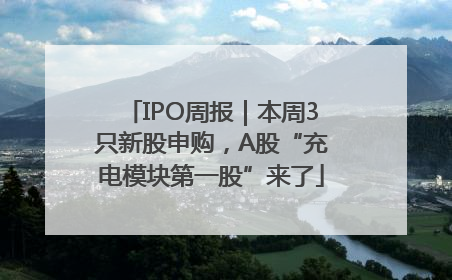 IPO周报｜本周3只新股申购，A股“充电模块第一股”来了