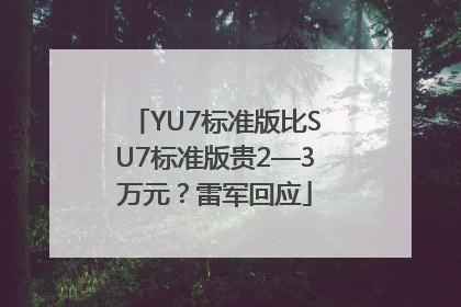 YU7标准版比SU7标准版贵2—3万元？雷军回应
