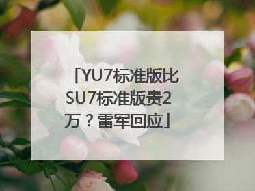 YU7标准版比SU7标准版贵2万？雷军回应